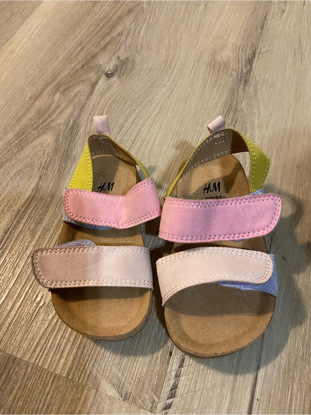 H&M Kids Pink, Light Pink & Yellow Triple-Strap Sandals